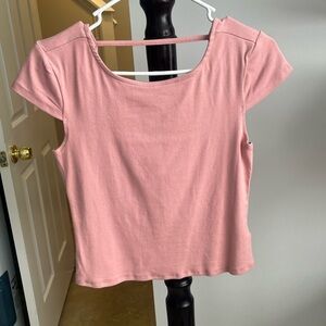 No Boundaries Light Pink Short Sleeve Top